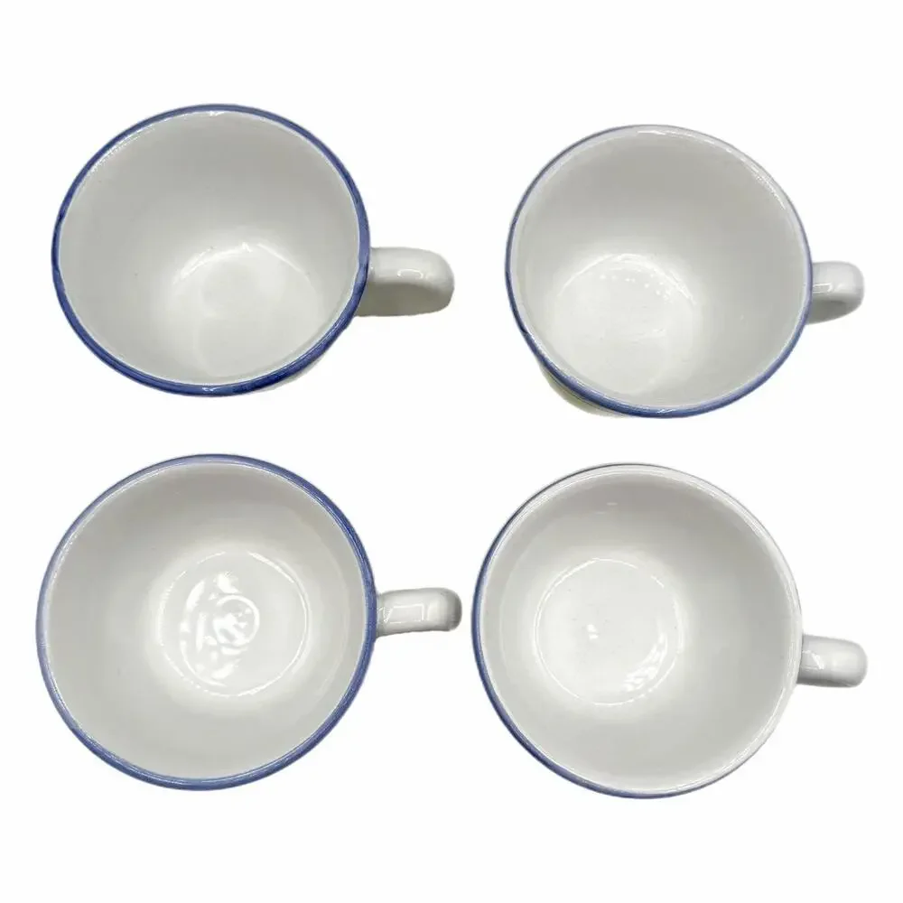 Set of 4 Williams Sonoma Marisol Large Tea Cup / Coffee Mugs